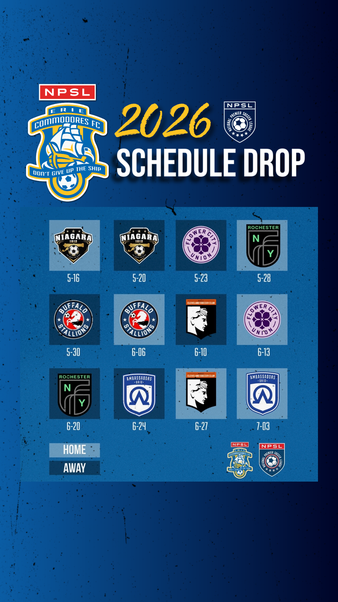 Erie Commodores 2026 Schedule Drop IG Story web